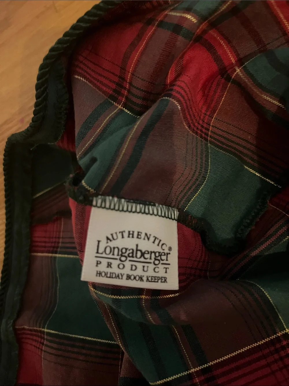 Longaberger Red and Green  Book Keeper liner